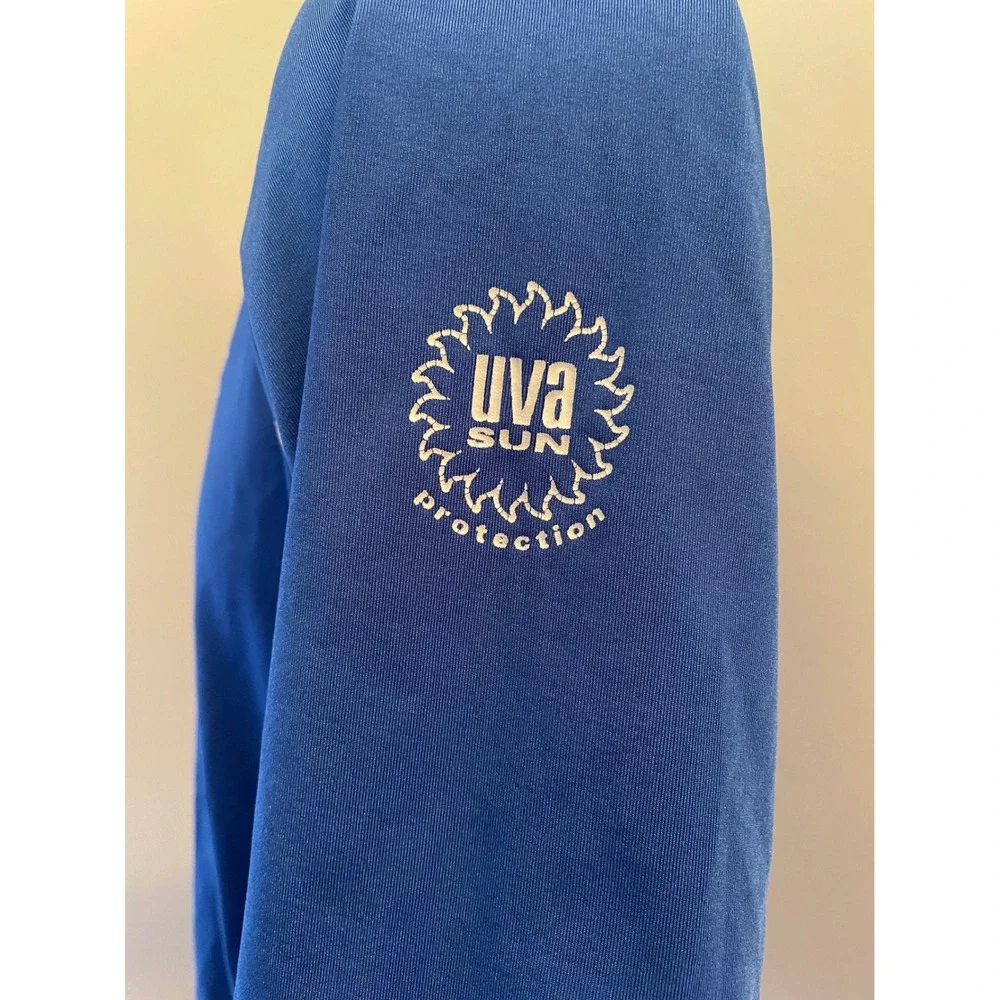 Body Glove Mens Rash Guard Blue Short Sleeve Mock Neck Sun Protection Size L - Picture 3 of 7